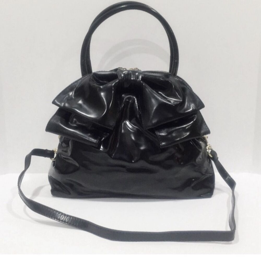 LAST MARKDOWN! Valentino Garavani Black Patent Leather Bow Satchel Bag